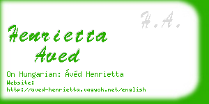 henrietta aved business card